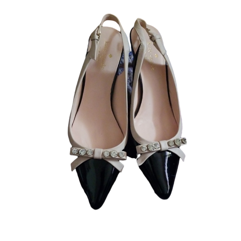 Kate Spade Black and Cream Heels with Bow